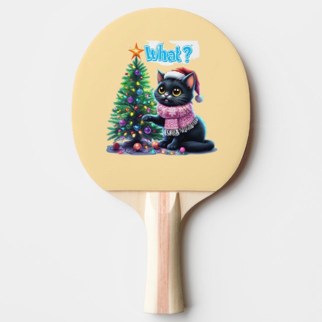 Pala De Ping Pong Navidades divertidos gatitos ¿qué pasa con el Pega (Anverso)