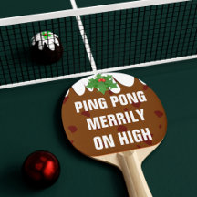 Navidades divertidos Plum Pudding Ping Pong Paddle