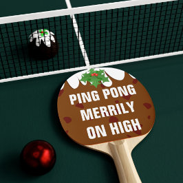 Pala De Ping Pong Navidades divertidos Plum Pudding Ping Pong Paddle
