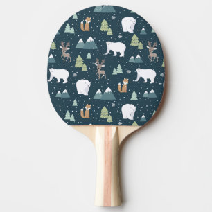 Pala De Ping Pong Navidades educados Animales de Invierno Patrón Rús