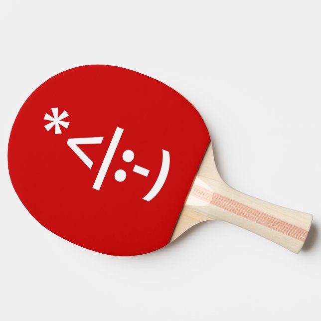 Pala De Ping Pong Navidades Elf Emoticon Xmas ASCII Texto Arte (Lateral)