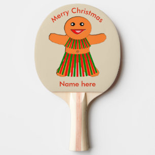 Pala De Ping Pong Navidades Fiesta Gingerbread Mujer