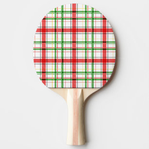 Pala De Ping Pong Navidades Flannel Plaid Tartan Design - Blanco