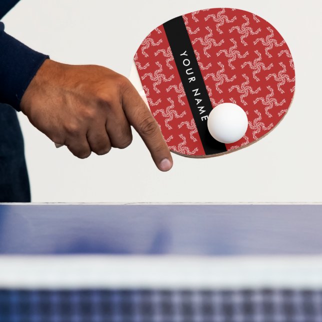 Pala De Ping Pong Navidades Garland, Red, Tu nombre, Personalizar (in situ)