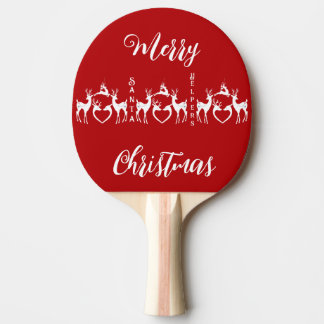 Pala De Ping Pong Navidades nórdicos renos Santa Elena Blanca