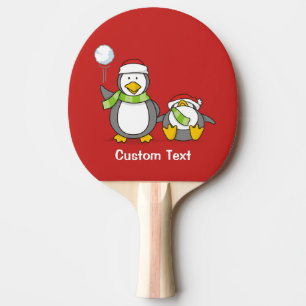 Pala De Ping Pong Navidades Pingüinos Snowballing