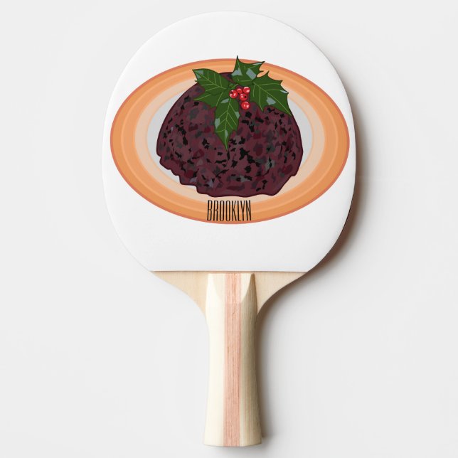 Pala De Ping Pong Navidades pudding personalizado ilustracion (Anverso)