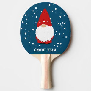 Pala De Ping Pong Navidades rojos divertidos gnome personalizado pin