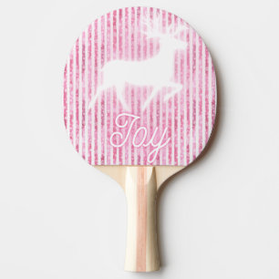 Pala De Ping Pong Navidades rosas y blancos disfrutan reno