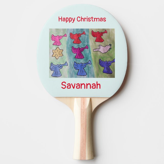 Pala De Ping Pong Navidades se enfurecen con trompetas (Anverso)