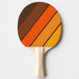 Pala De Ping Pong Negrita retro marrón a rayas