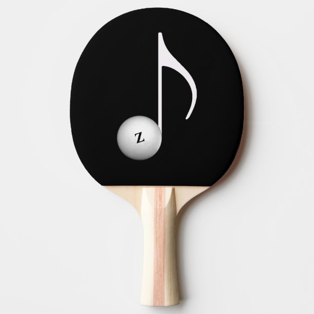 Pala De Ping Pong negro inspirado en la música (Anverso)