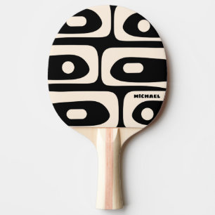 Pala De Ping Pong Negro Minimalista moderno de mediados de siglo