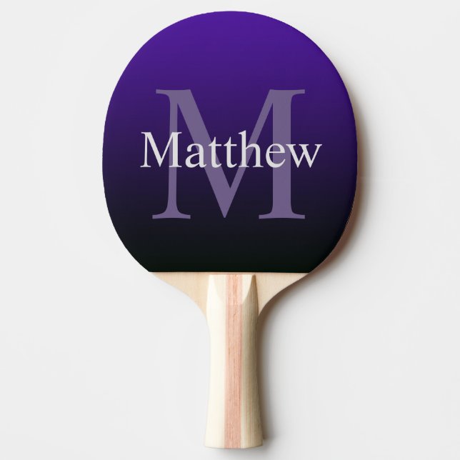 Pala De Ping Pong Negro morado personalizado (Anverso)