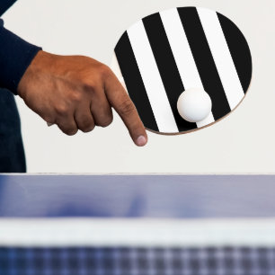 Pala De Ping Pong Negro negrita con banda blanca clásica