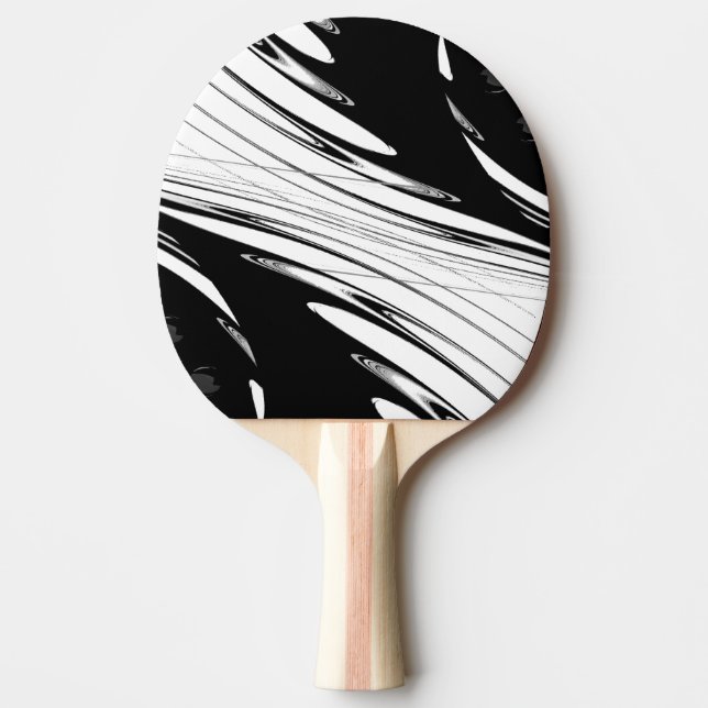 Pala De Ping Pong Negro y Blanco Moderno (Anverso)