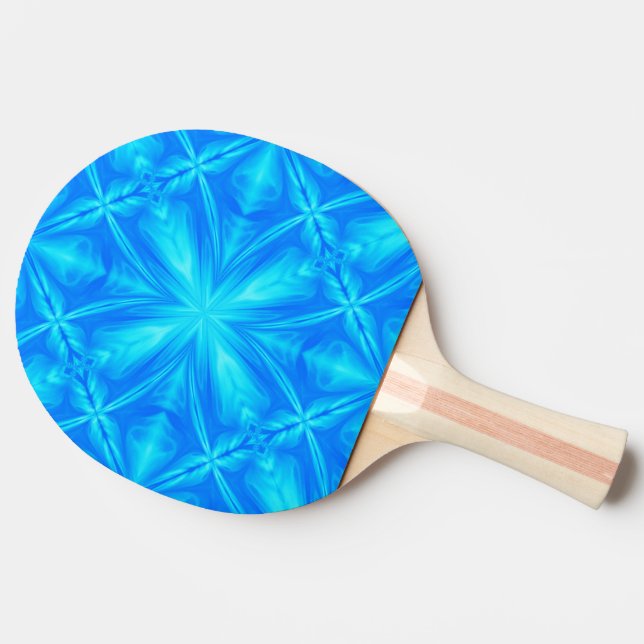 Pala De Ping Pong Neon Blue Turquoise Psychedelic Cloudy Resumen (Lateral)