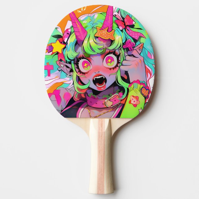 Pala De Ping Pong Neon Chaos Demon Chica Expression (Anverso)