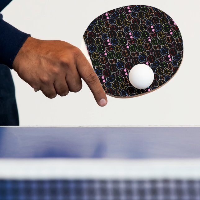 Pala De Ping Pong Neon Emoji Ping Pong Paddle (in situ)