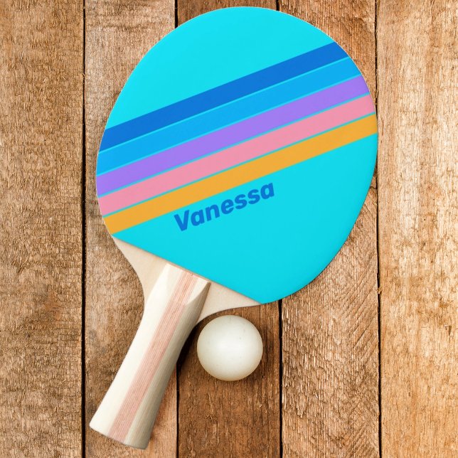 Pala De Ping Pong Neon Ocean Sky de los años 80 con nombre (Subido por el creador)