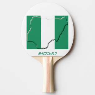 Pala De Ping Pong NIGERIA FLAG & MAP personalizado
