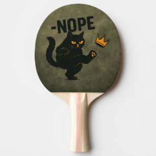 Pala De Ping Pong Ningún Rey En Estados Unidos Gato Negro Gracioso P