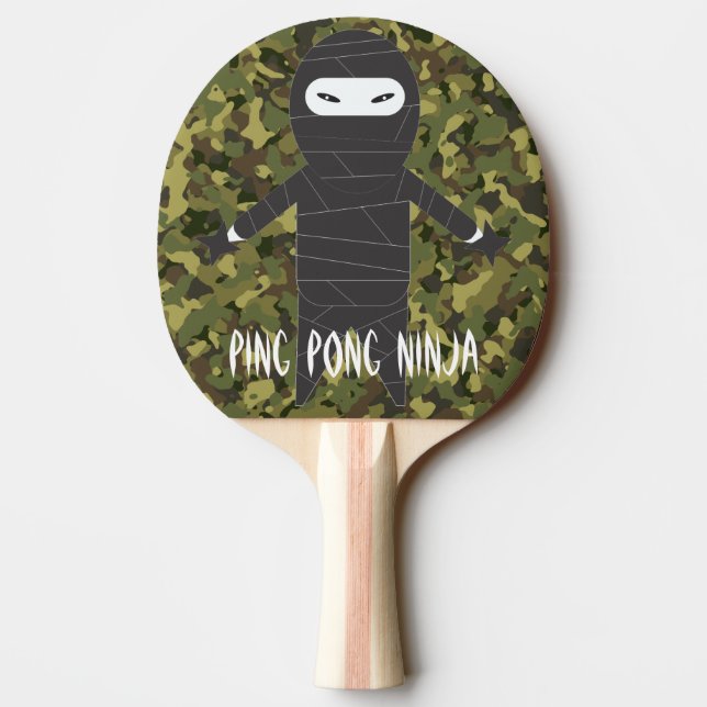 Pala De Ping Pong Ninja Funny Smack Talk Divertido Camo (Reverso)