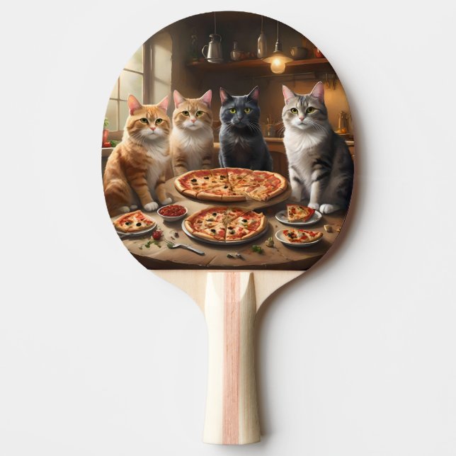 Pala De Ping Pong Noche Cat Pizza, (Anverso)