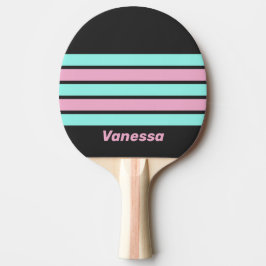 Pala De Ping Pong Noche Retro Prisma a través de Franjas con Nombre