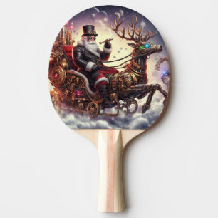Pala De Ping Pong Nochebuena de Steampunk para renos y pádel de Pong