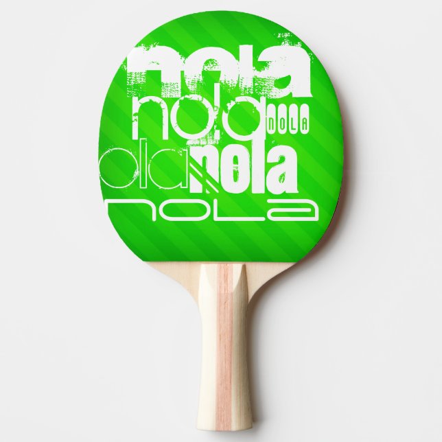Pala De Ping Pong NOLA; franjas verdes neón (Anverso)