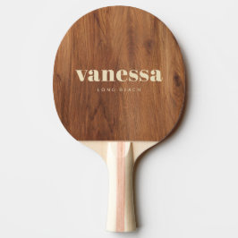Pala De Ping Pong Nombre Clásico Minimalista Moderno de Madera de Ar