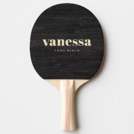 Pala De Ping Pong Nombre Clásico Moderno Minimalista Madera Oscura M