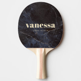 Pala De Ping Pong Nombre Clásico Moderno Minimalista Piedra Oscura M