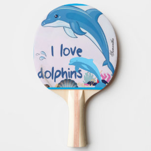 Pala De Ping Pong Nombre de citas de delfines de amor lindo y colori