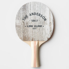 Pala De Ping Pong Nombre de Familia Costero Vintage Blanqueado Deter