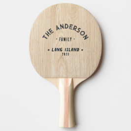 Pala De Ping Pong Nombre de Familia Costero Vintage de Pino Blanco