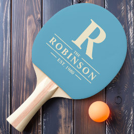 Pala De Ping Pong Nombre de familia e inicial Aqua Sky