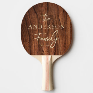 Pala De Ping Pong Nombre de Familia Escrito a Mano en Madera de Cere