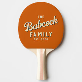 Pala De Ping Pong Nombre de familia retro de calabaza de mediados de