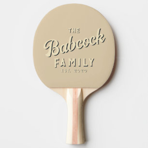 Pala De Ping Pong Nombre de familia retro de duna de mediados de sig