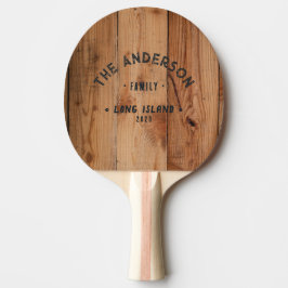 Pala De Ping Pong Nombre de Familia Vintage Costero Maple Rough Cut