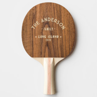 Pala De Ping Pong Nombre de familia vintage de costa Elm Wood