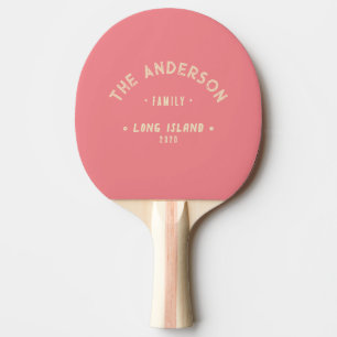 Pala De Ping Pong Nombre de familia vintage de melocotón de mediados