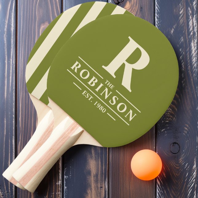 Pala De Ping Pong Nombre de familia y verde salvaje inicial de franj (Subido por el creador)