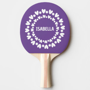 Pala De Ping Pong Nombre De Flores Y Corazones