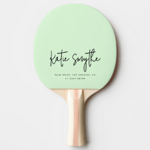 Pala De Ping Pong Nombre de guión verde salvia