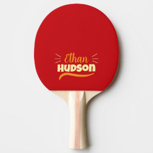 Pala De Ping Pong Nombre de jugador de tenis de mesa Retro Rojo