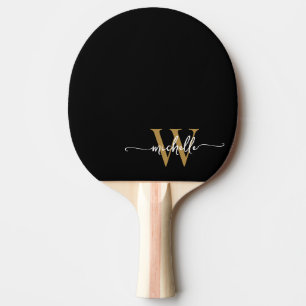 Pala De Ping Pong Nombre de la escritura del monograma personalizado