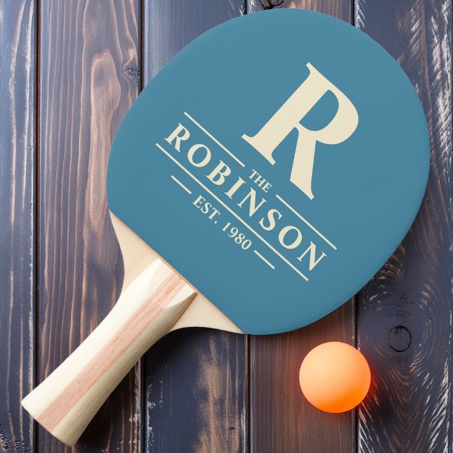 Pala De Ping Pong Nombre de la familia y Aqua Profundo inicial (Subido por el creador)